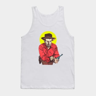 western cowboy with revolver in the wild west Tank Top